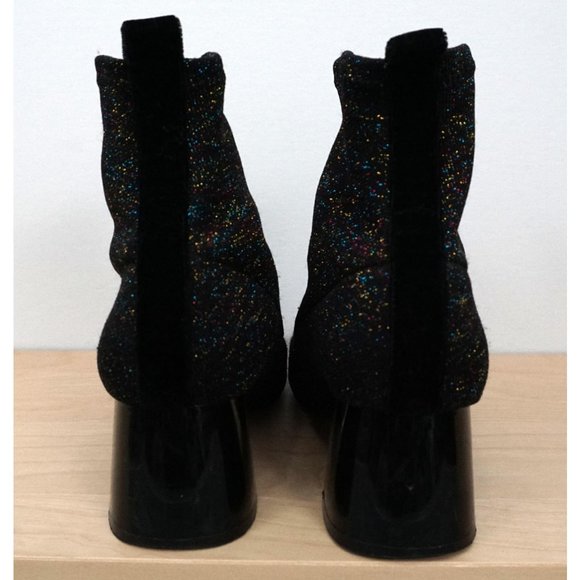 ZARA TRAFALUC Black Multicolor Metallic Stretch High Heel Ankle Boots 38 US 7.5 - Picture 7 of 8